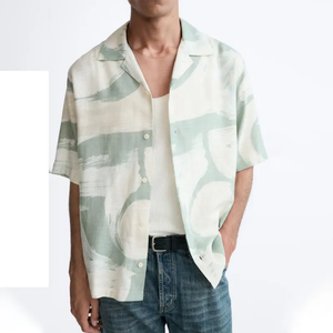 Chemise hawaïenne à manches courtes boutonnée à imprimé floral de haute qualité pour hommes - Product Image 4