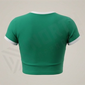 เสื้อครอปท็อปผ้าฝ้ายสีตามสั่งสำหรับผู้หญิง คุณภาพพรีเมียม เสื้อยืดสตรีทแวร์ออกกำลังกาย ฟิตเนส แอคทีฟแวร์ - Product Image 2