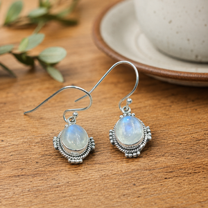 925 Sterling Silver Rainbow Moonstone <b>Dangle</b> <b>Earrings</b> Rose <b>Gold</b> Yellow <b>Gold</b> Plated Handmade Boho Gemstone Drop <b>Earrings</b> Women - Product Image 1