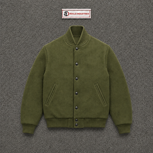 Chaqueta Varsity Premium de Satén Oliva, Chaqueta Bomber de Béisbol con Textura Personalizada para Hombre, Mujer, Unisex, Moda Urbana, Ropa Exterior - Product Image 5