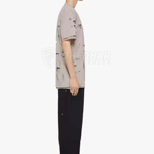 T-shirt pour homme en coton 100% délavé, nouveau design, coupe ample, imprimé, pour usage extérieur, vente en gros, vêtements de mode - Product Image 4