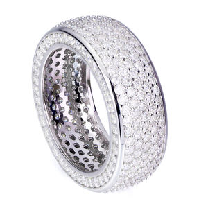 Anillos de Eternidad Clásicos AMBER JEWELS T-32 de Oro Sólido de 14K con Certificación IGI, Micro Pavé, Diamantes Cultivados en Laboratorio, Unisex, para Boda - Product Image 3