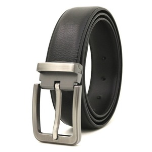Cinturón de Cuero Genuino para Hombre, Color Sólido, Hebilla de Acero Rectangular, Estilo Casual, Duradero - Product Image 2