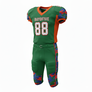 Tenues de football américain pour jeunes, réversibles, en tissu mesh double couche, couleurs d'équipe personnalisées, ensemble complet. - Product Image 4