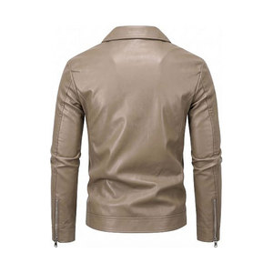 เสื้อแจ็คเก็ตหนัง PU สีแดงเบอร์กันดีสำหรับผู้ชาย ทรงมอเตอร์ไซค์ ปกคอพับ ปิดด้วยซิป ทรงเข้ารูป ความยาวปกติ เหมาะสำหรับใส่ในฤดูใบไม้ร่วง - Product Image 4