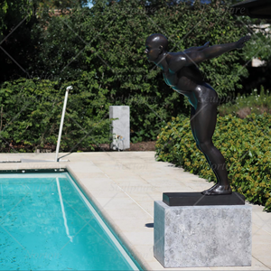 Estatua de buzo de bronce hecha a mano de tamaño Real escultura de nadador saltador decorativa para exteriores escultura de buzo masculino hecha a mano de Metal de latón - Product Image 2