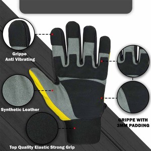 Premium Quality Reinforced Synthetic Leather Mechanical Gloves Anti <b>Slip</b> Knit Wrist General Purpose Customized logo - Product Image 3