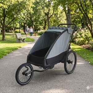 Remorque de vélo pour grand chien KS-6200, pliage facile, cadre en aluminium, suspension indépendante, pneus gonflables de 20 pouces, résistant à l'eau 600D - Product Image 2