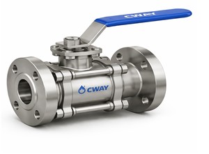 Válvula de Acero Inoxidable de Alta Calidad, Diseño de 3 Piezas, Accionamiento por Palanca, Pasante Completo, Extremo con Brida, para Suministro y Tratamiento de Agua, Manual - Product Image 5