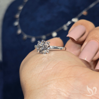 Bague de fiançailles solitaire en diamant de laboratoire rond de 2 carats certifié IGI en or blanc 18 carats