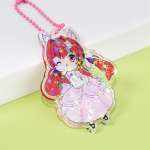 Cá nhân rõ ràng cầu vồng Acrylic Keychain Anime long lanh Epoxy điện thoại quyến rũ Acrylic Pin đứng nhựa Shaker Keychain tùy chỉnh - Product Image 1