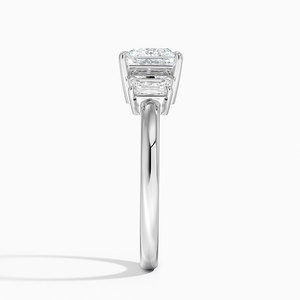 BOJ <b>Ring</b> 067 Princess Cut 925 <b>Silver</b> Three Stone Halo <b>Solitaire</b> Diamond <b>Ring</b> 2ct D Color VVS1 Moissanite GRA Certified Low Price - Product Image 3