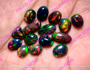 Opale noire éthiopienne FAIJAN GEMS 100 % naturelle de haute qualité, évaluée par un tiers, cabochon de forme mixte, taille personnalisable - Product Image 2