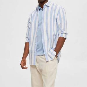 Polo à manches courtes bleu clair pour homme, couleur unie, design décontracté avec fermeture éclair, coupe classique, tricot en coton respirant - Product Image 4