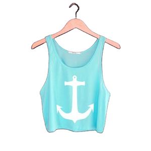 Offre Spéciale Hauts courts décontractés pour femmes Logo personnalisé imprimé débardeurs respirants tissu tissé - Product Image 5