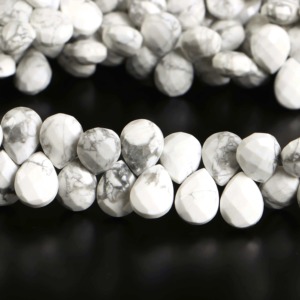 Perles en howlite blanche naturelle, forme poire, 8x11MM 9x12MM, facettées, prix de gros, en vrac, pour la fabrication de bijoux, 8 pouces - Product Image 2