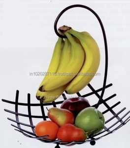 Corbeille à fruits en fer rustique élégante fabriquée avec durabilité offrant une fonctionnalité élégante à votre salle à manger - Product Image 1