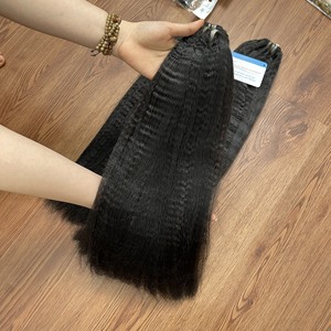 Prix de gros pour les mèches de cheveux bouclés crépus 100% naturels vietnamiens sans fibres synthétiques - Product Image 5