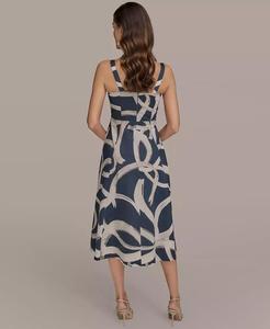 Robe mi-longue imprimée A-Line pour femmes | Donna Karan New York - Product Image 5