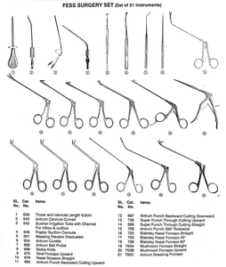 Juego de Instrumentos Quirúrgicos Manuales de 21 Piezas para Cirugía FESS, Craneotomía, Cirugía Endoscópica de Senos Paranasales, Certificado CE, de Jamso Industries - Product Image 3