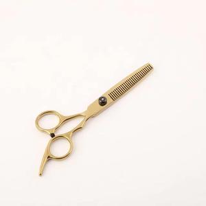 Ensemble de ciseaux de coiffure professionnels, acier inoxydable doré, pour droitiers, légers, réutilisables, ciseaux à effiler, coupe droite - Product Image 3