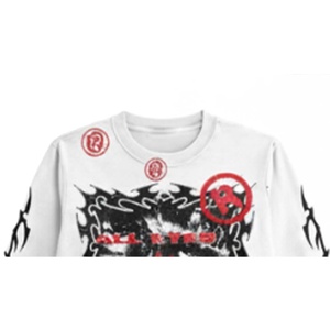 Personnalisable blanc chemise à manches longues 3D numérique graphique conceptions marque nom Streetwear mode pour unisexe automne 100% coton - Product Image 4