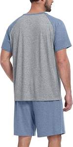 Conjunto de Pijama para Hombre, Pijama de Verano, Ropa de Dormir Ligera de Manga Corta, Conjunto de Dormir Suave y Cómodo con 2 Bolsillos - Product Image 3