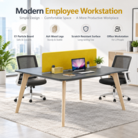 Poste de travail compact pour 2 personnes avec panneau de séparation pour bureau de petite entreprise