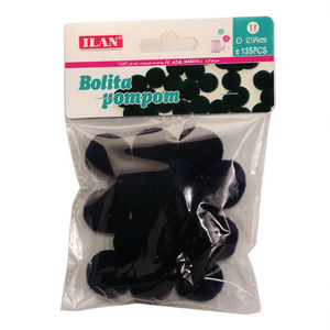 Pompon Iln 2,5 cm Blu Navy per Artigianato e Accessori Moda - Product Image 1