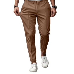 Hot-selling Men's Solid-color, Simple, <b>Large</b>-sized Business, Form-fitting, and Small-leg Casual Pants in Spring and Autumn - Product Image 1