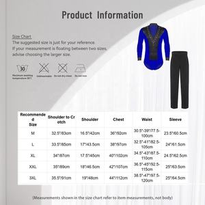 <b>Mens</b> Latin Ballet Dance Outfits Practice Wear <b>Bodysuit</b> And Long Pants <b>For</b> Ballroom Chacha Tango Dance Performance Themed Parties - Product Image 6