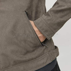 Premium <b>Men's</b> <b>Suede</b> <b>Jacket</b> with Stand Collar Front Logo Stylish Casual Winter <b>Jacket</b> Breathable & Eco-Friendly OEM Customizable - Product Image 4