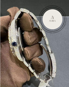 Montre en Moissanite de Qualité Supérieure pour Usage Quotidien Intensif, Bracelet Diamanté sur Cadran Blanc, Montres à Quartz en Stock Prêt à l'emploi - Product Image 4