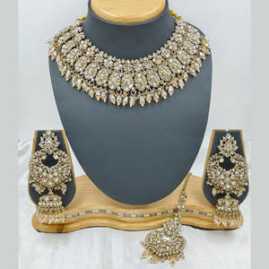 Juego de Collar de Diseño Jewelemarket con Piedras Austriacas Brillantes y Perlas, Joyería Fina-10575613DGR - Product Image 1