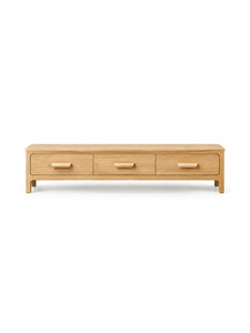 Mueble de Salón Minimalista de Madera Maciza con 3 Cajones, Mueble de Almacenamiento Moderno con Diseño de Panel Plano para Salón - Product Image 1
