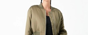 <b>Women</b> Satin Bomber <b>Jacket</b> <b>Lightweight</b> Glossy Zip Front Casual Streetwear Outerwear Long Sleeve Ribbed Collar Soft - Product Image 5