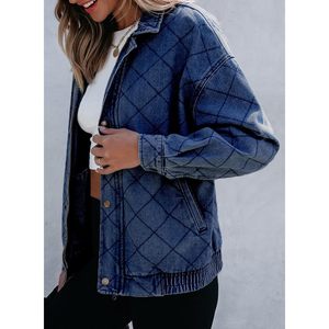 2025 chaqueta vaquera de gran tamaño Zimbaplatinum para mujer, abrigo vaquero de manga larga con trajes de Primavera de moda para 2025 - Product Image 3