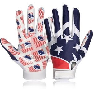 Pro-Grade American Football Receiver Gloves <b>Sticky</b> Silicone Palm Custom Logo Breathable Mesh Training Gear Wholesale Factory - Product Image 1