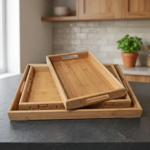 Bandeja de Servicio de Madera - Bandeja Resistente y Ecológica para Hoteles y Resorts, Apta para Lavavajillas - Product Image 2