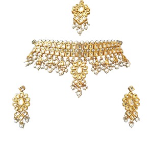 Women's Trendy Alloy Party Wear Engagement Anniversary Wedding Choker Earrings Set Copper 18K Gold Plated Zircon Jewelry - Product Image 3
