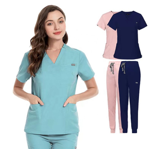 Uniformes Médicos de Manga Corta al por Mayor, Uniformes de Trabajo para Hospital, Unisex, con Colores y Logotipo Personalizables, Servicio OEM - Product Image 1