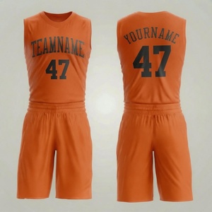 Conjunto de Uniforme de Baloncesto Personalizado Color Naranja, Sin Mangas, Malla 100% Poliéster Transpirable, Impresión con Nombre del Equipo, Unisex para Adultos - Product Image 1