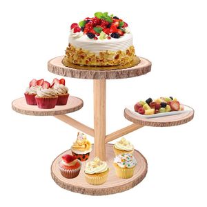 Support à gâteau en bois écologique en forme de fleur, fait main, finition naturelle, passe au lave-vaisselle AZ ENTERPRISES AZE-WCS023 pour dessert - Product Image 5