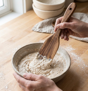 Wooden Spatula for Cooking Nonstick Pan Natural Wood Kitchen Utensil Wooden <b>Spurtle</b> for Mixing Dough Hand dough mixer - Product Image 2