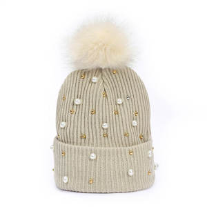 หมวกบีนนี่ประดับคริสตัลหรูหรา อบอุ่นสำหรับฤดูหนาว - Product Image 2