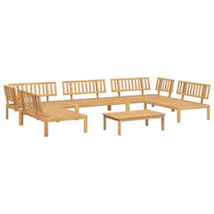 Ensemble de canapés en bois d'acacia massif, ensemble de jardin naturel en 6 pièces - Product Image 2