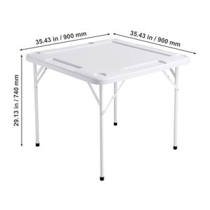 Tavolo da Mahjong Verde Portatile per 4 Giocatori con Piano Resistente all'Usura, Tavolo Quadrato con 4 Portabicchieri, Tavolo Pieghevole per Domino - Product Image 4