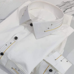 Chemise formelle en coton bleu pour homme, coupe classique, sans plis, pour l'Inde et le Pakistan, tenue décontractée - Product Image 4