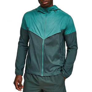 <b>Men</b> Hooded Color Blocking Windbreaker <b>Jacket</b> Shorts Set Quick Dry Polyester Casual <b>Summer</b> Outfit - Product Image 2