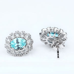 Ensemble collier et pendentif en argent S925 incrusté de Paraiba cultivé, style Princesse Diana, par la fabrique de bijoux Sapphire, pour femmes - Product Image 3